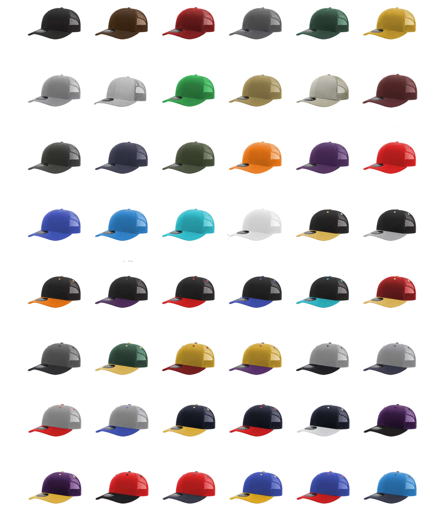 Decky 6021 - Classic Trucker Hat, 6 Panel Mid Profile Trucker Cap