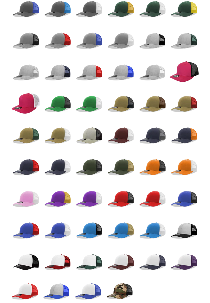 Decky 6021 - Classic Trucker Hat, 6 Panel Mid Profile Trucker Cap