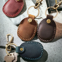 Air Tag Leather Keychain