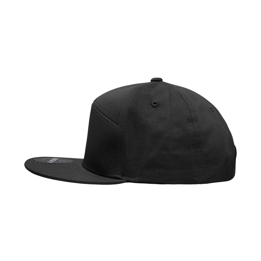 Decky 1098 7 Panel Flat Bill Hat, Snapback, 7 Panel High Profile Structured Cap