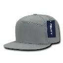 Decky 1098 7 Panel Flat Bill Hat, Snapback, 7 Panel High Profile Structured Cap