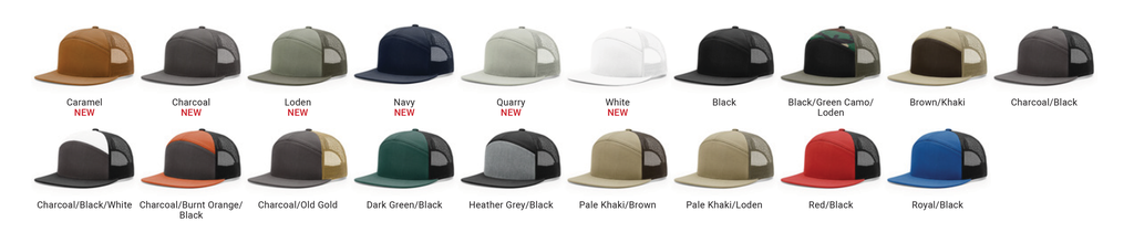 Richardson 168 7-Panel Trucker Hat, Flat Bill Snapback