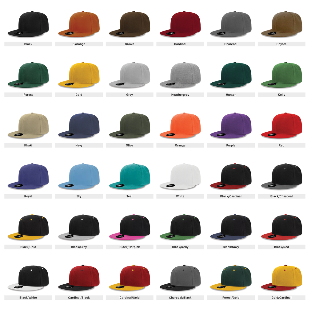 Decky 6020 High Profile 6 Panel Snapback, Flat Bill Hat