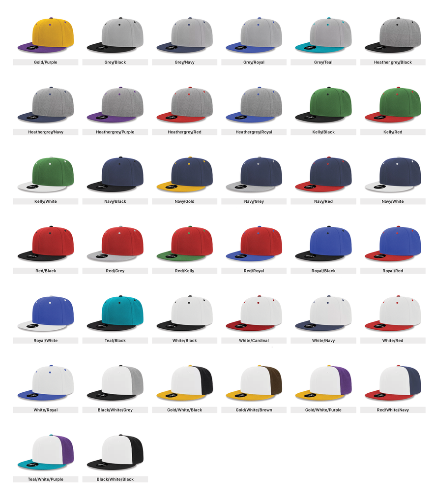 Decky 6020 High Profile 6 Panel Snapback, Flat Bill Hat