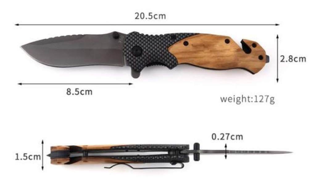 Olive Handle Folding Knife