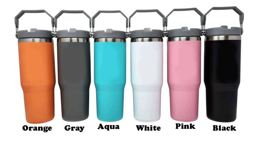 30oz Flip Straw Tumbler W/ Handle