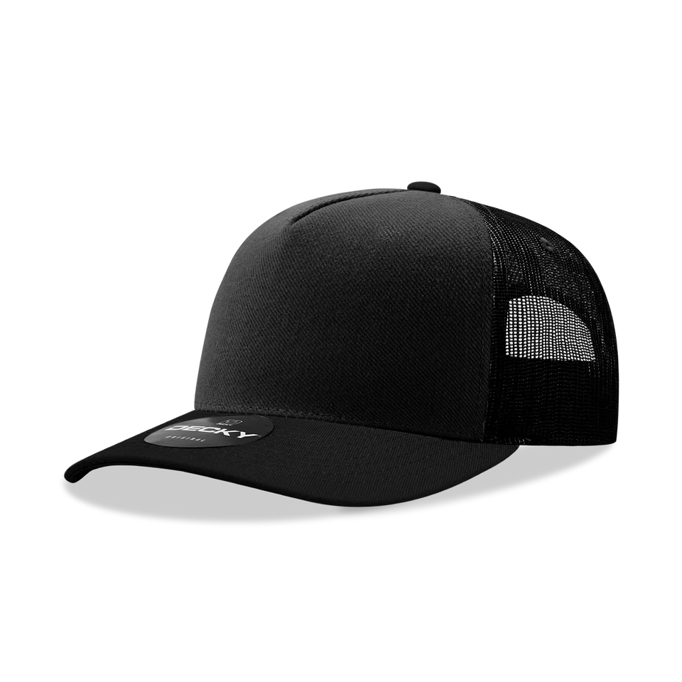 Decky 6030 - Classic, 5-Panel Retro Trucker Cap with Patch