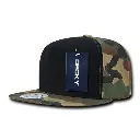 Decky 1049 Camo Snapback Hat, 6 Panel Camouflage Flat Bill Cap with Patch