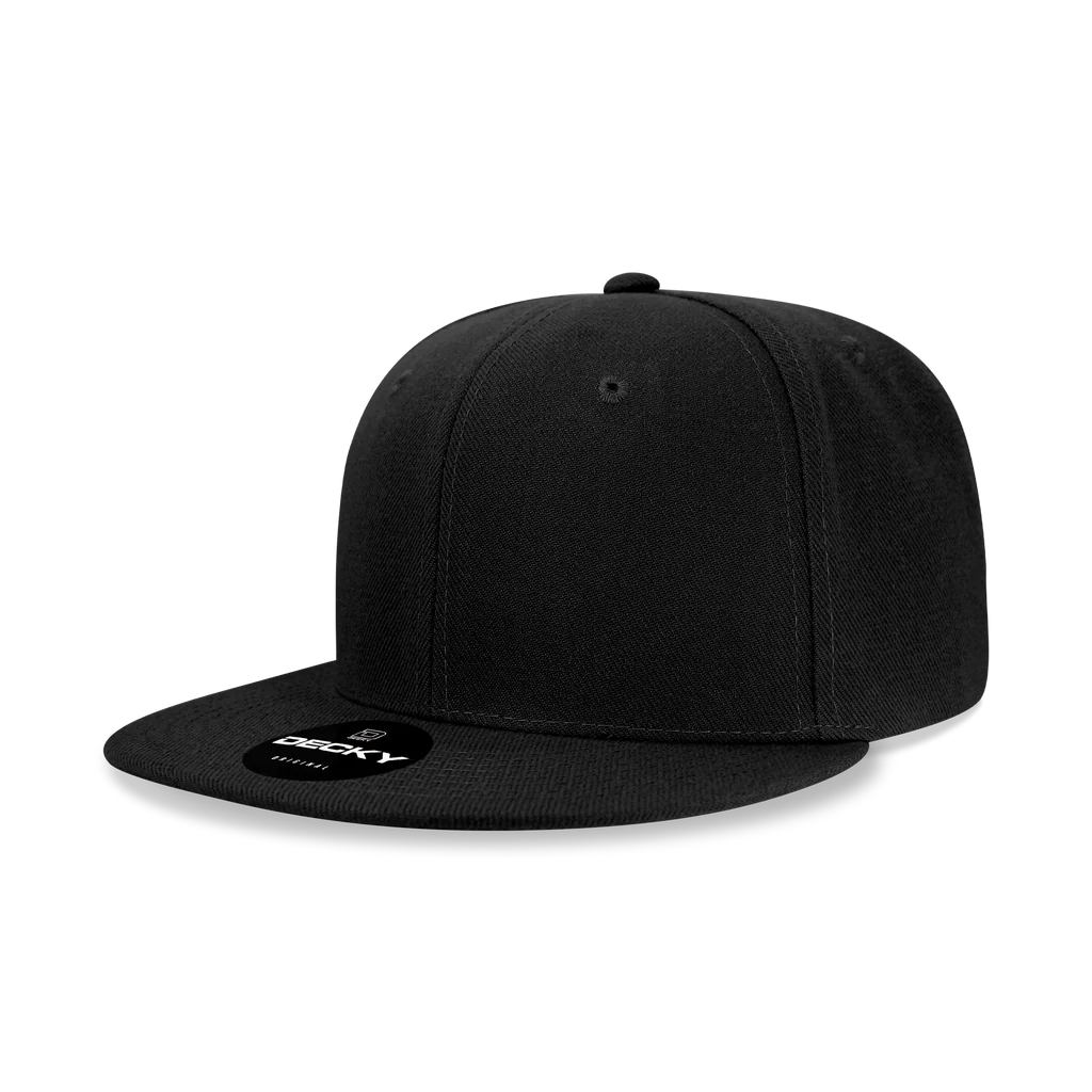 Decky 6020 High Profile 6 Panel Snapback, Flat Bill Hat with Patch