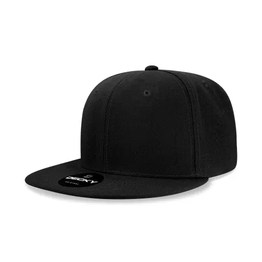 Decky 6020 High Profile 6 Panel Snapback, Flat Bill Hat with Patch
