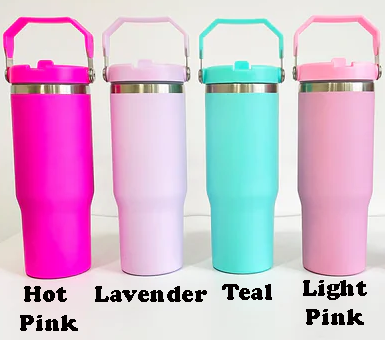 30oz Flip Straw Tumbler W/ Handle